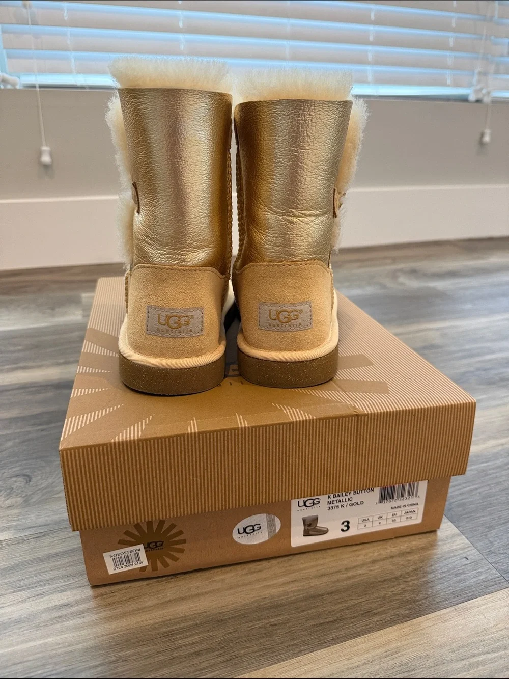 UGG Kids Metallic Gold Button Boot